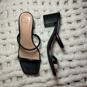 Women’s A New Day Black Slip on kitten Heels Size 6.5
